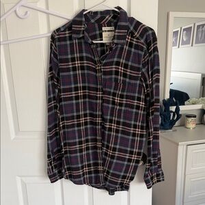 Plaid Button-Up Shirt